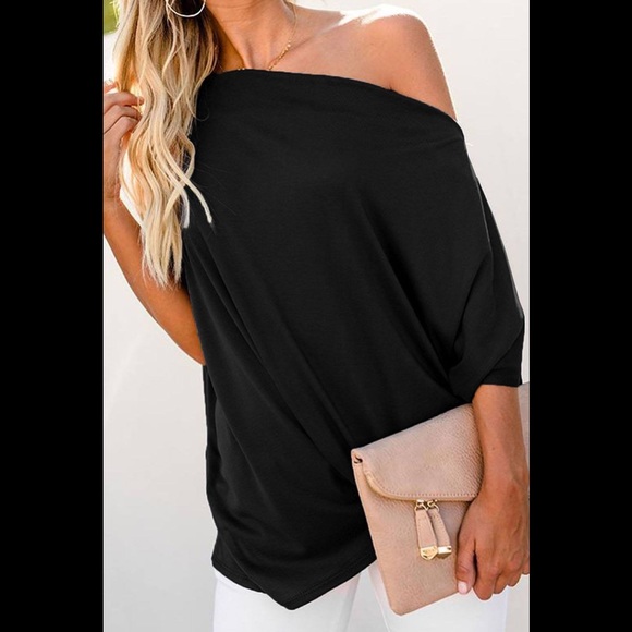 *🖤Oversized Off-Shoulder Top - Picture 2 of 8
